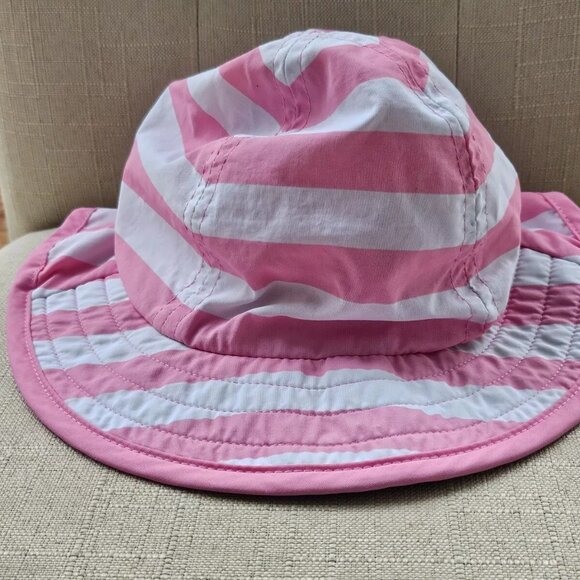 Pottery Barn Kids Hat Pink/White Bucket Cow Boy Hat Cap Size 3-12 month - Picture 6 of 11